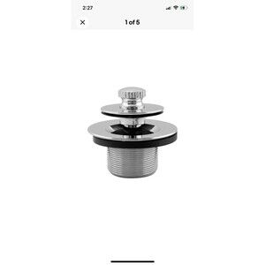 1-1/2” NPSM Thread Twist & Close Bath Drain Plug, Coarse, D3324
